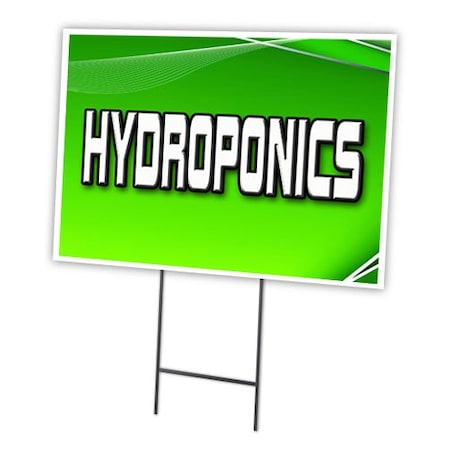 Hydroponics Yard Sign & Stake Outdoor Plastic Coroplast Window